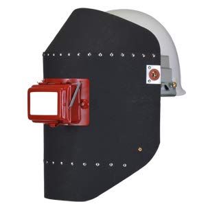 星光製作所製 溶接面 被り面 リベッティング遮光面(ファイバー製) 金具付ヘルメットA型 KuRo K005so 2435725f