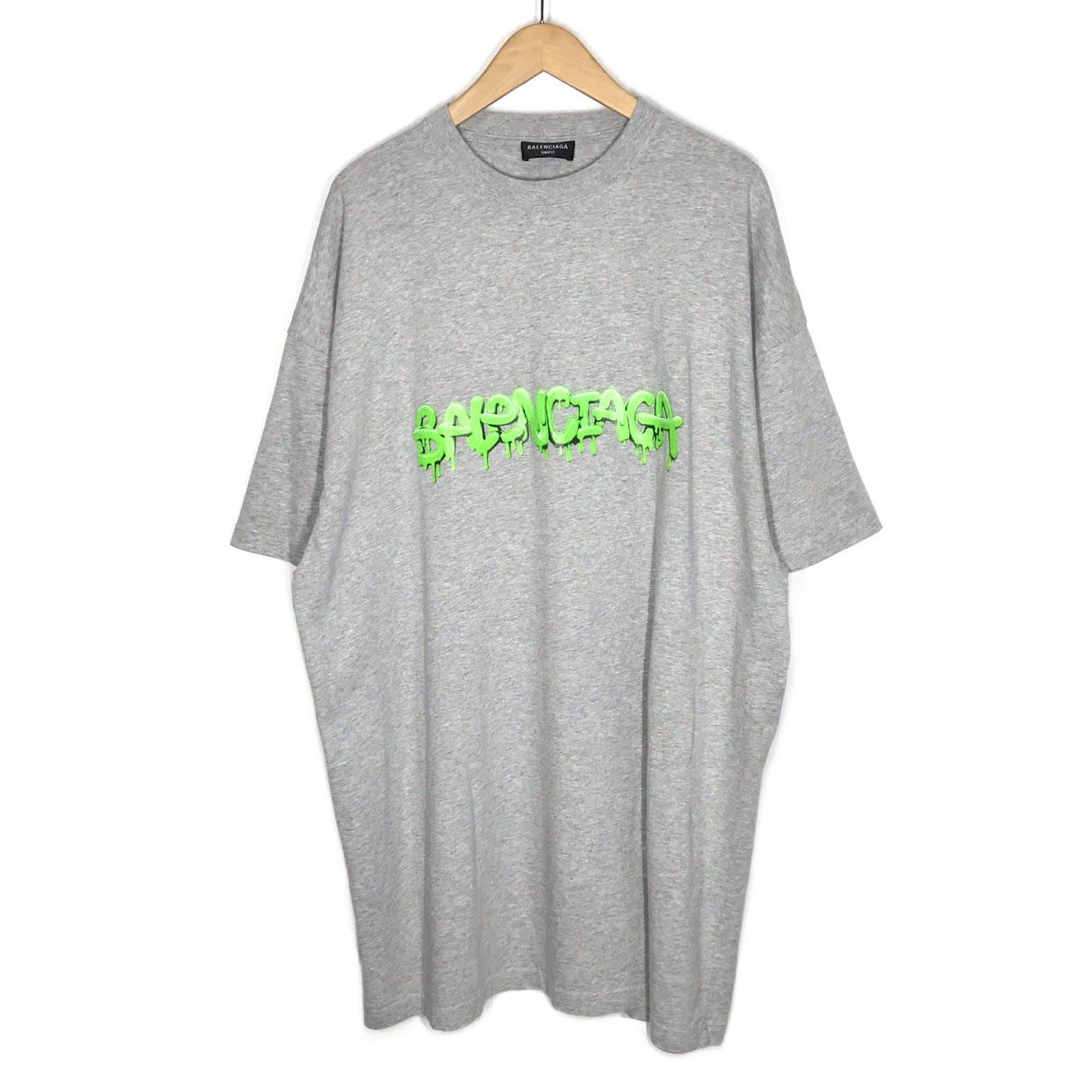 【倉吉店】 中古 BALENCIAGA | バレンシアガ 半袖Ｔシャツ SLIME LOGO TEE 676589 TLVF1 グレー サイズ：3 【108】