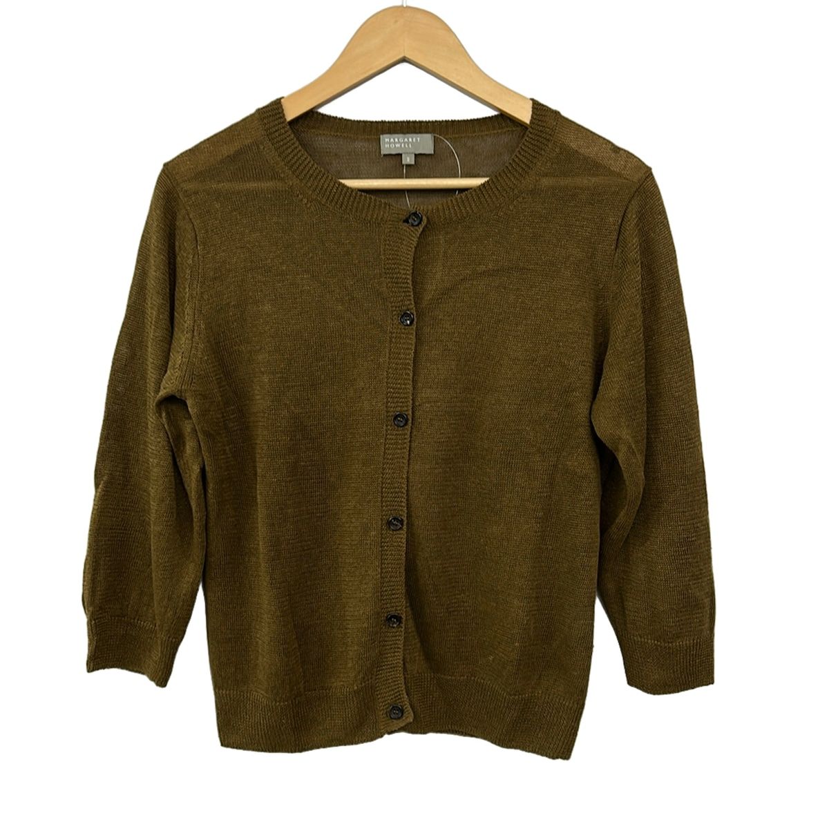 MargaretHowell(マーガレットハウエル) カーディガン サイズ2 M レディース美品 - ブラウン 長袖/麻