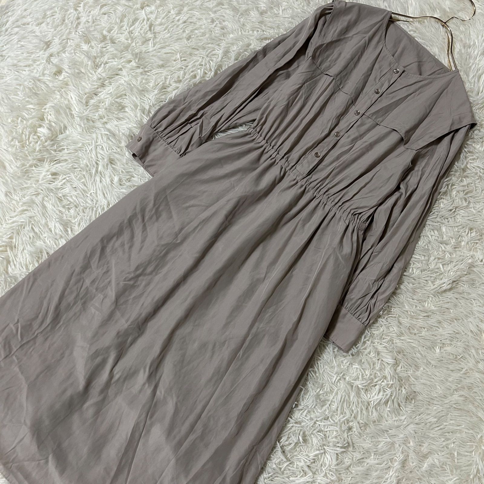 NATURAL BEAUTY BASIC ワンピース グレージュ S キレイめ