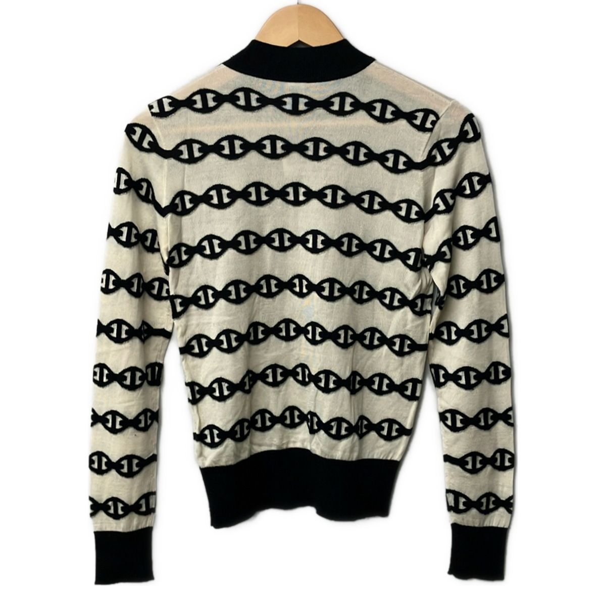 HERMES (エルメス) シルク×ニット長袖 カットソー 総柄 M アイボリー HERMES(エルメス) 長袖セーター サイズ36 S レディース美品 - 06-7708
