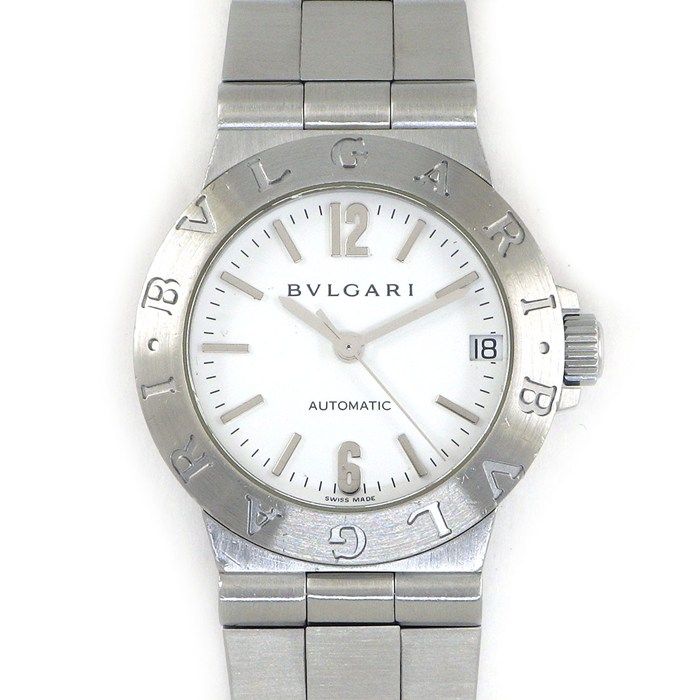 ブルガリ BVLGARI 腕時計 ディアゴノ LCV29S/LCV29WSSD ホワイト文字盤 デイト SS 自動巻き 【箱・保付き】 【中古】