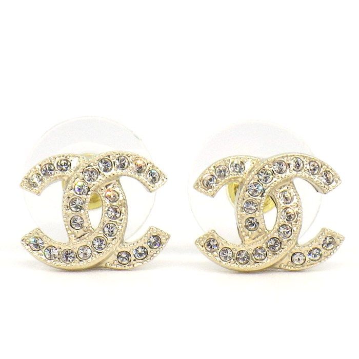 シャネル CHANEL ピアス ココマーク F25V 2025年製 ラインストーン GP 【中古】