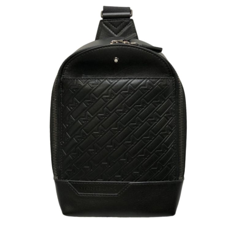 MONTBLANC モンブラン スリングバッグ ボディバッグ ブラック レザー メンズ 中古 良好 T11188951