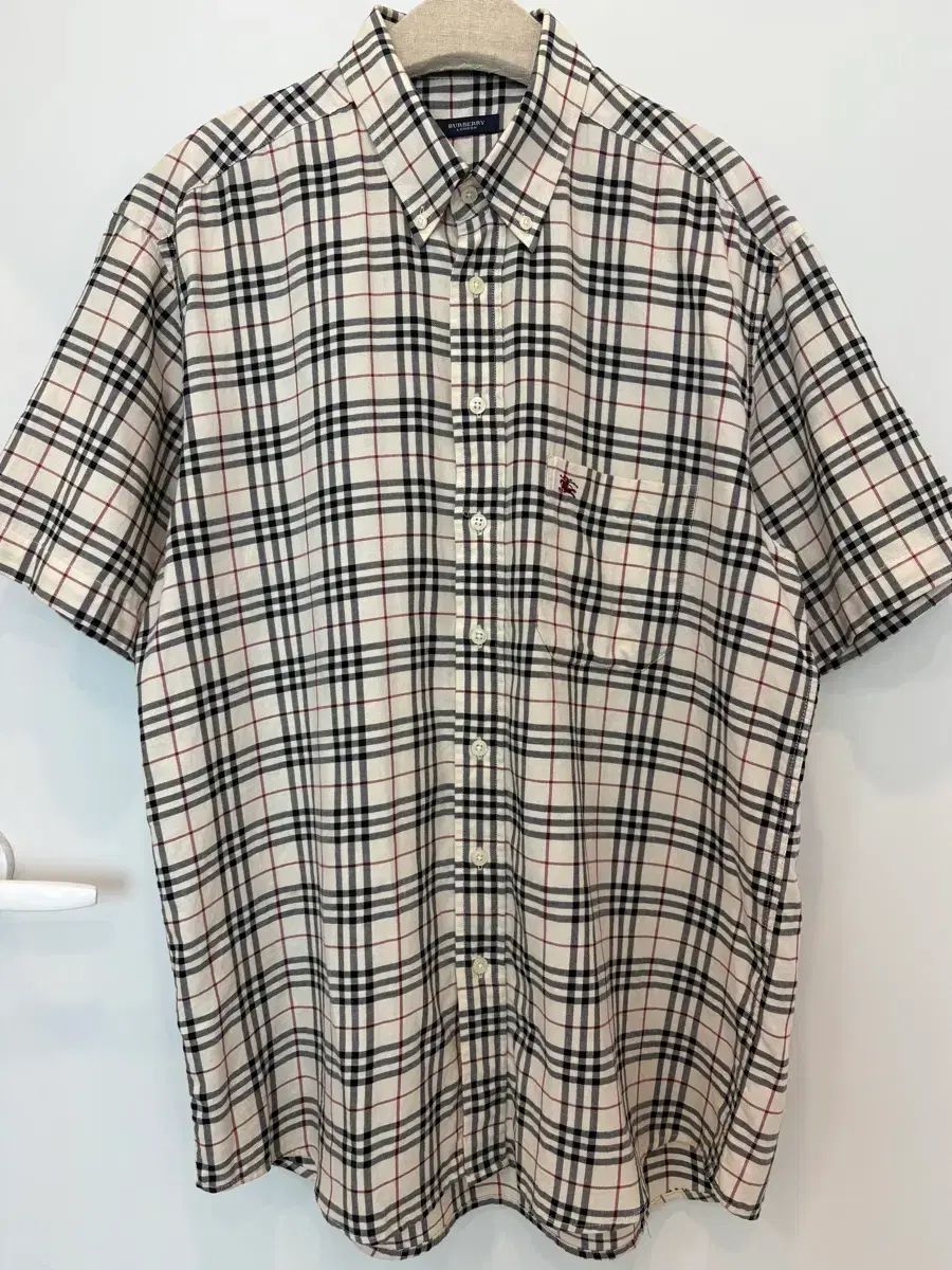 バーバリー アイボリー CHECK パータン 半袖 シャツ L/105 サイズ (正規品)