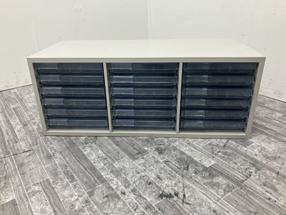 【中古品】オカムラ レクトラインシリーズ A4クリアケース書庫 4B09AS Z13 グレー