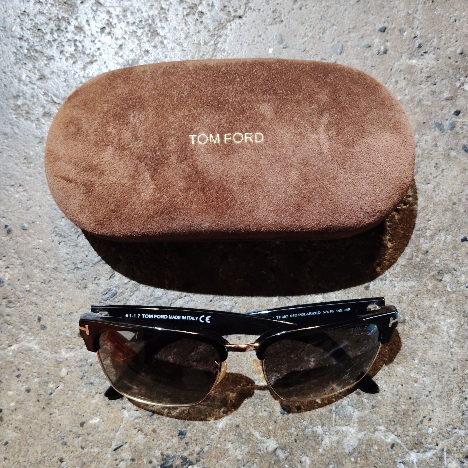 TOM FORD River TF367 01D POLARIZED トムフォード リバー サングラス ブラック ゴールド