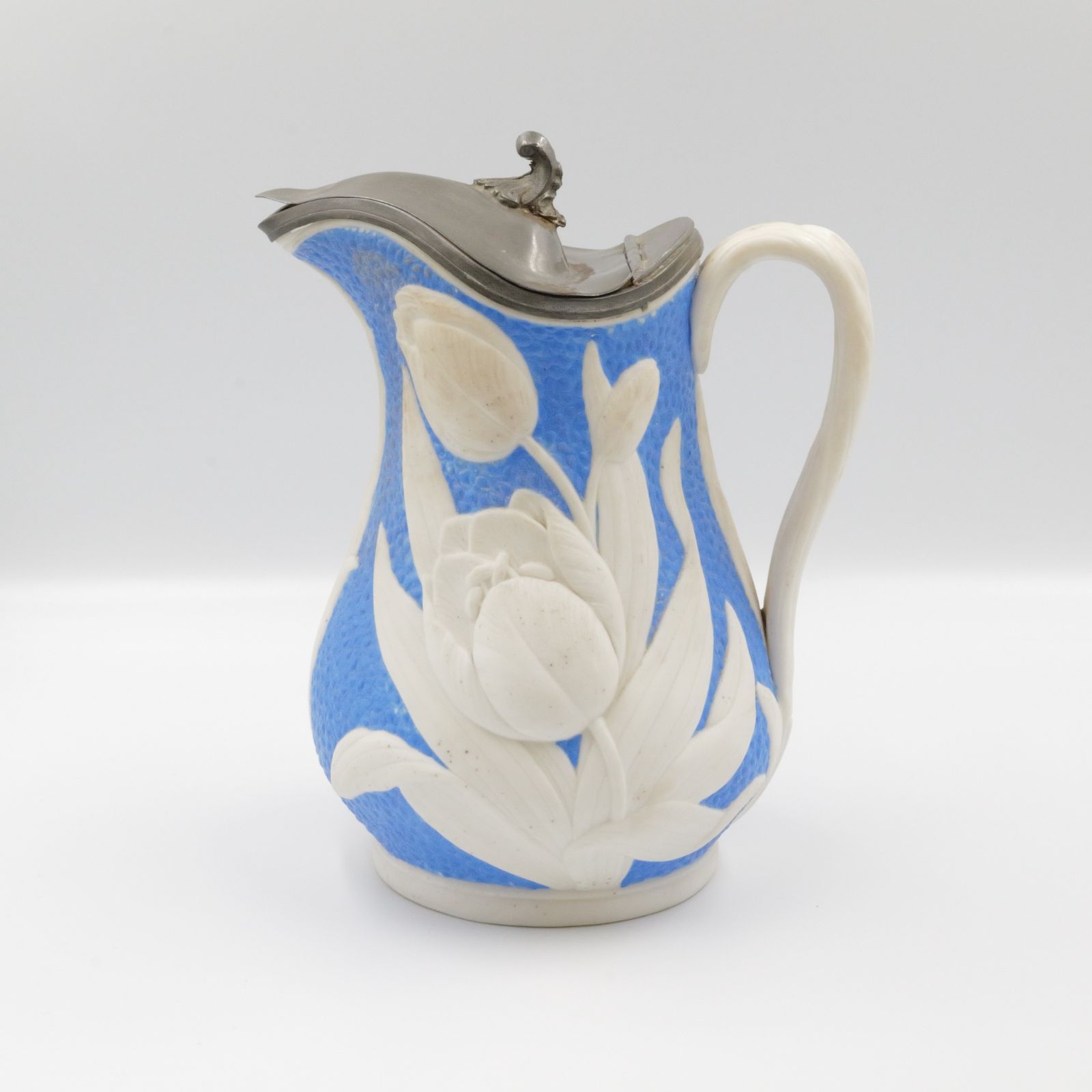 手描き陶器ピッチャー 蓋付き 蓋つき陶器のピッチャー アンティーク メキシコ プエブラ タラベラ