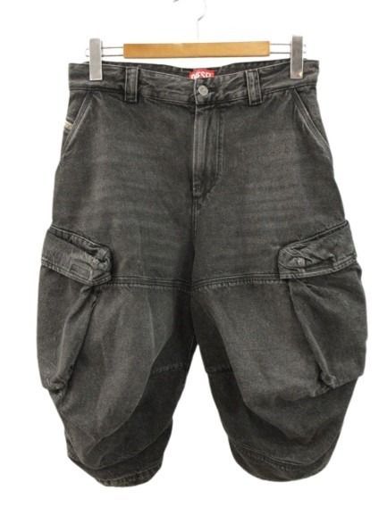 ディーゼル DIESEL D-ARNE-SHORT-S デニム カーゴショーツ 28 ブラック