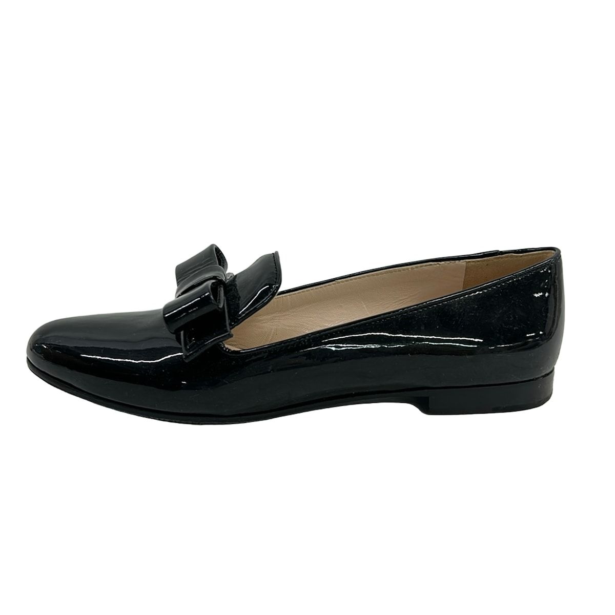 PRADA(プラダ) ローファー 34 1/2 レディース - 黒 リボン レザー 