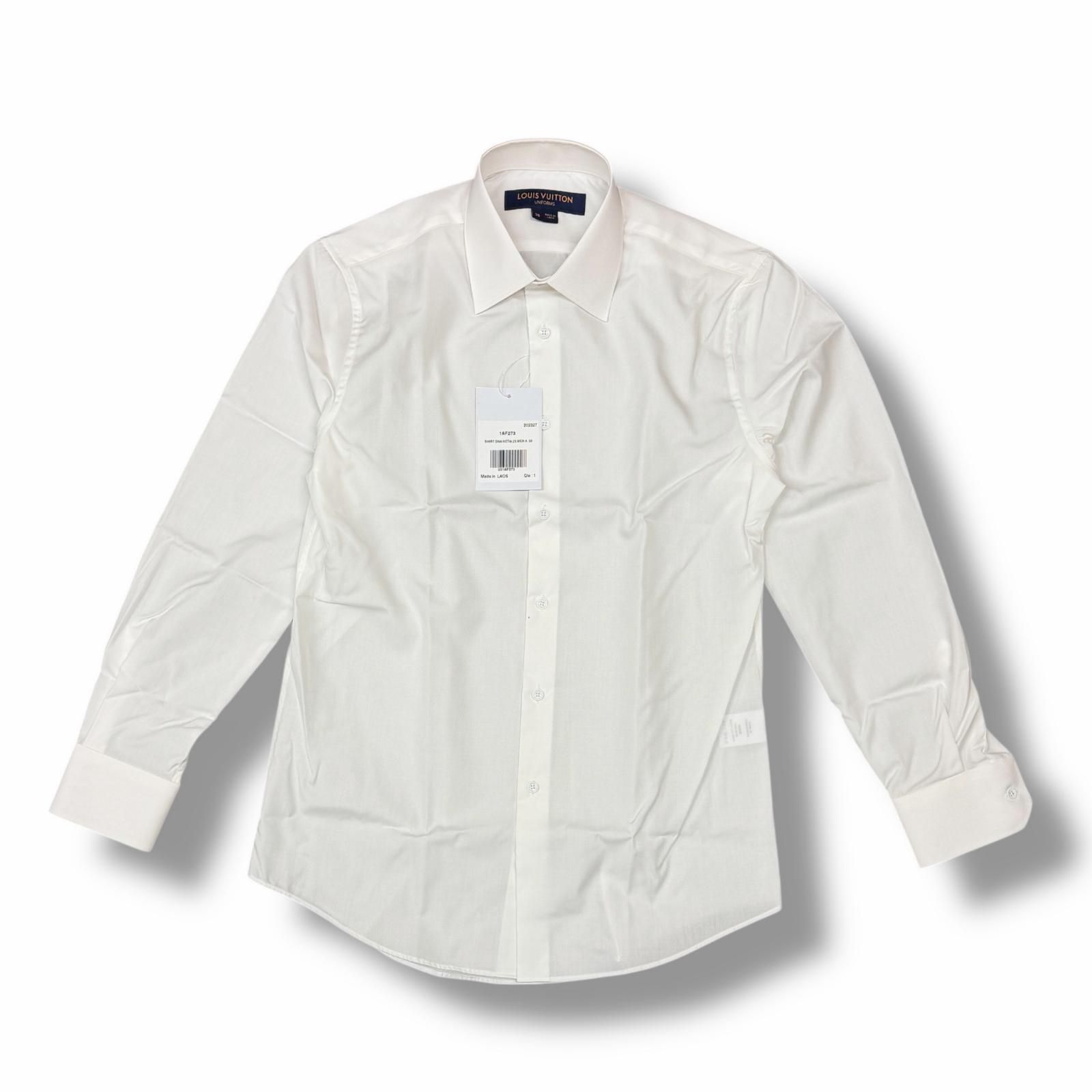 未使用 LOUIS VUITTON UNIFORMS 長袖 ワイシャツ ドレスシャツ ルイヴィトン PLV30HSH952C3 ホワイト 38 （13077M）