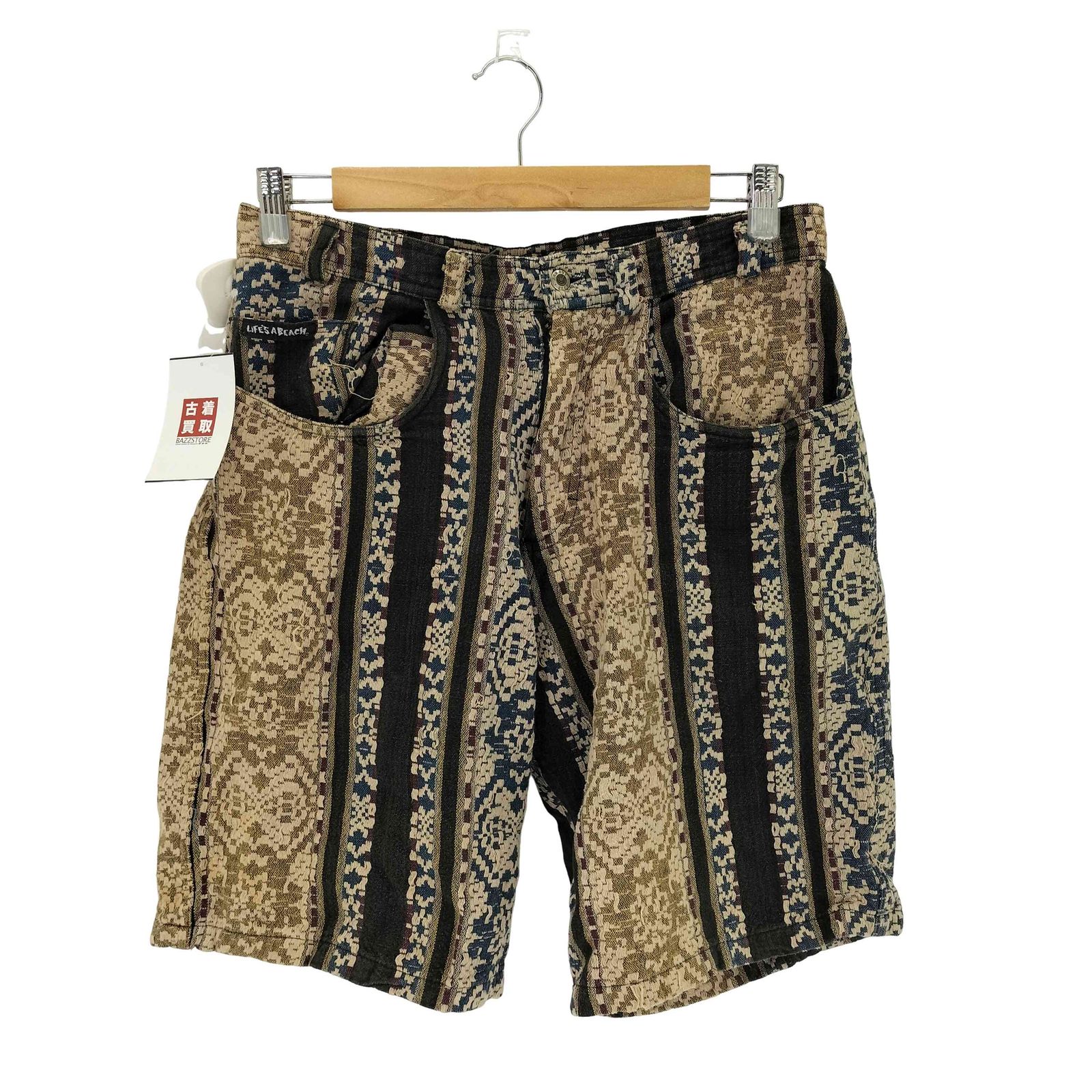 ユーズドフルギ USED古着 {{LIFE'S A BEACH}} BAD BOY CLUB 80-90s 総柄 ショートパンツ メンズ 表記無