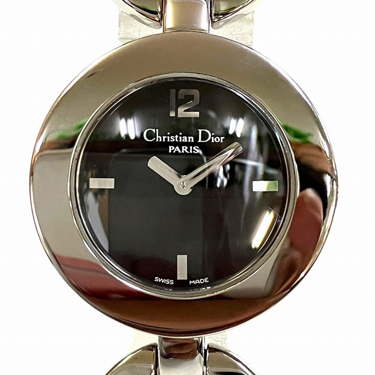 クリスチャンディオール Christian Dior マリス 腕時計 総重量約55.3g SS SS クオーツ ブラック文字盤 CD22110 レディース
