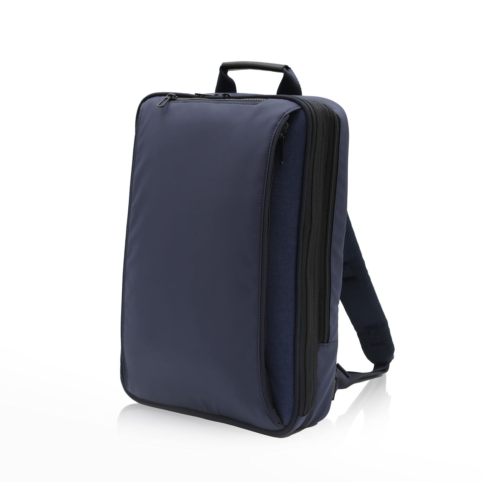 新品 [ムスタッシュ] オンタイム on time ビジネスリュック メンズ 薄型 軽量 拡張 13.3インチ PC対応 JNO-2821 (ネイビー)