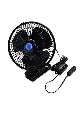【新品】メルテック(meltec) カーファン 150mm DC12V車用 強力涼風 (風量2階調節・クリップ/ビス固定・首振り機能付き(約60度)) ブラックCF-106 13641d18