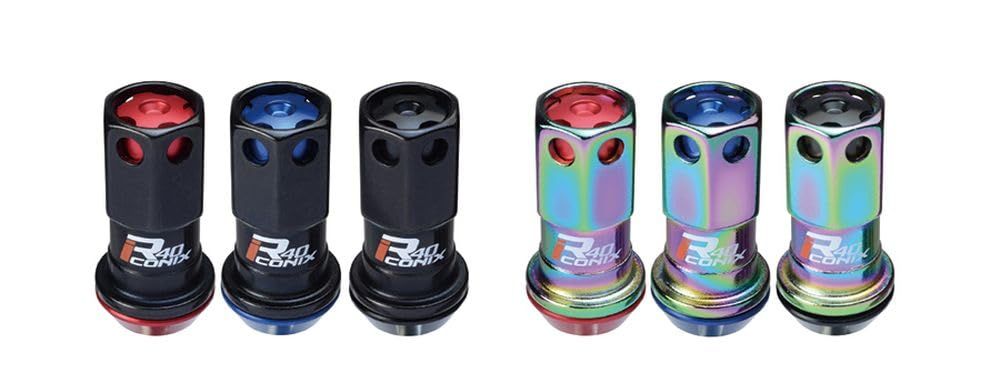 新品 KYO-EI ( 協永産業 ) ホイールロック＆ナット Racing Composite R40 iCONIX 【 M12 x P1.25 】 アルミキャップ付 【 ネオクロ/ブラック 】 RIA-13NK