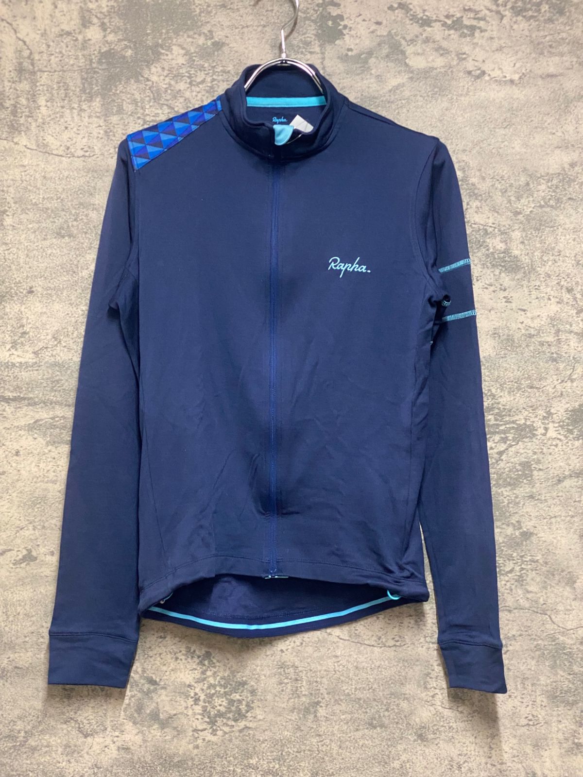 KB435 ラファ Rapha LONG SLEEVE CROSS JERSEY 長袖 サイクルジャージ 紺 M