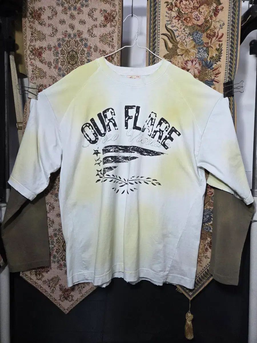 M ECTE ルーズフィット ヴィンテージ グランジ ダメージ Tシャツ