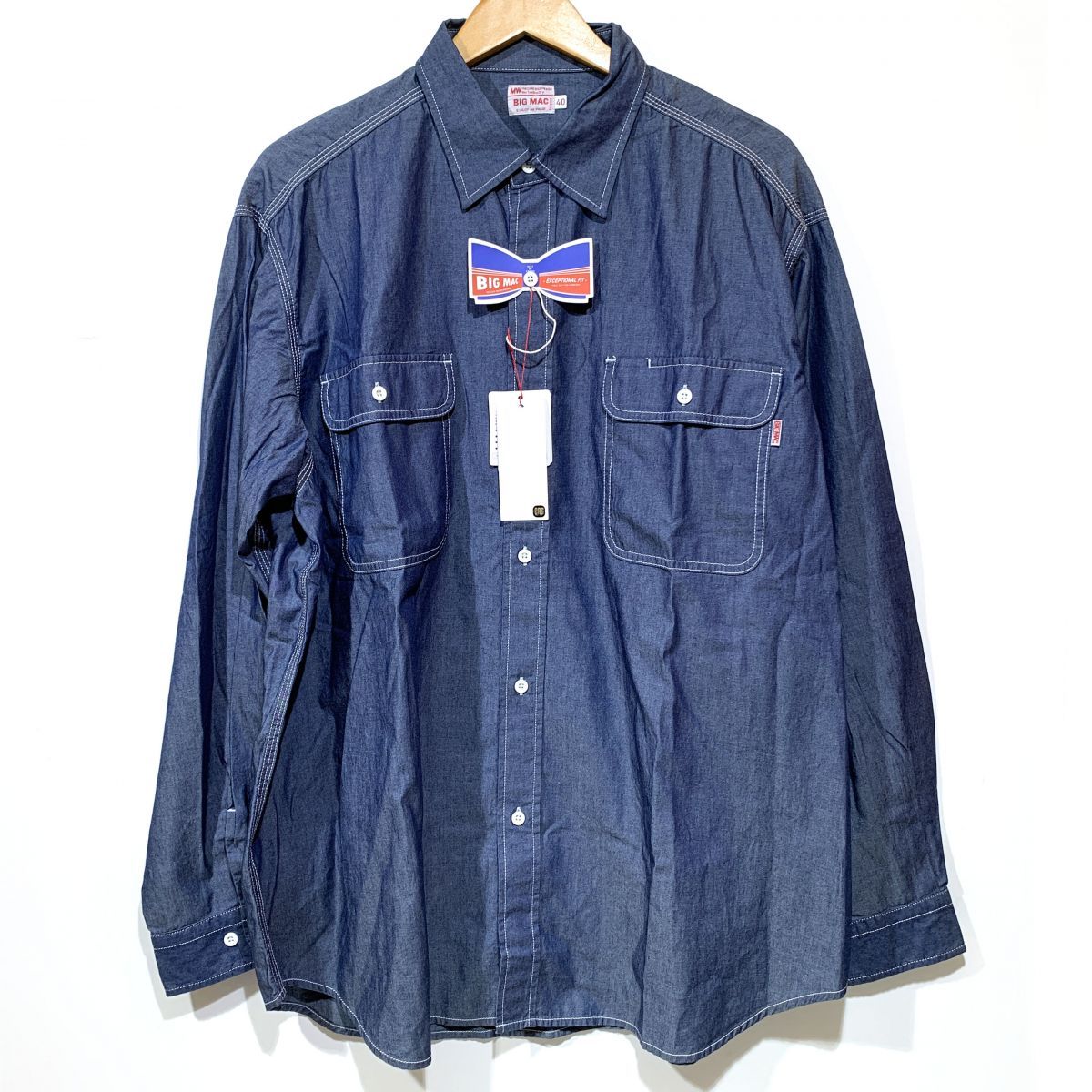 【新古品】 BIG MAC ビッグマック 長袖 シャンブレーシャツ サイズ40（Lサイズ） BM24SS002 【津山店】