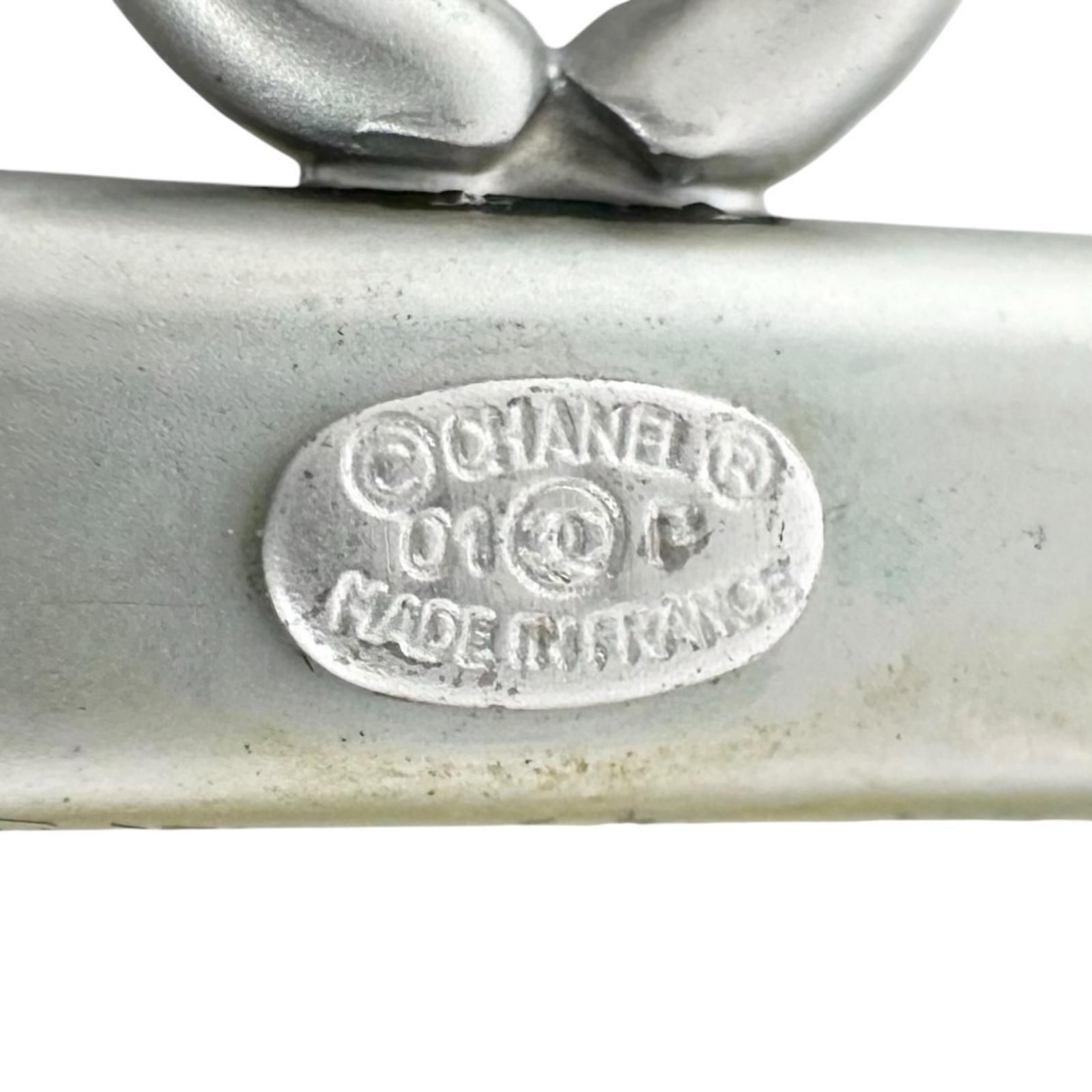 CHANEL シャネル ロゴ ブレスレット ラバー ホワイト/ブラック【中古