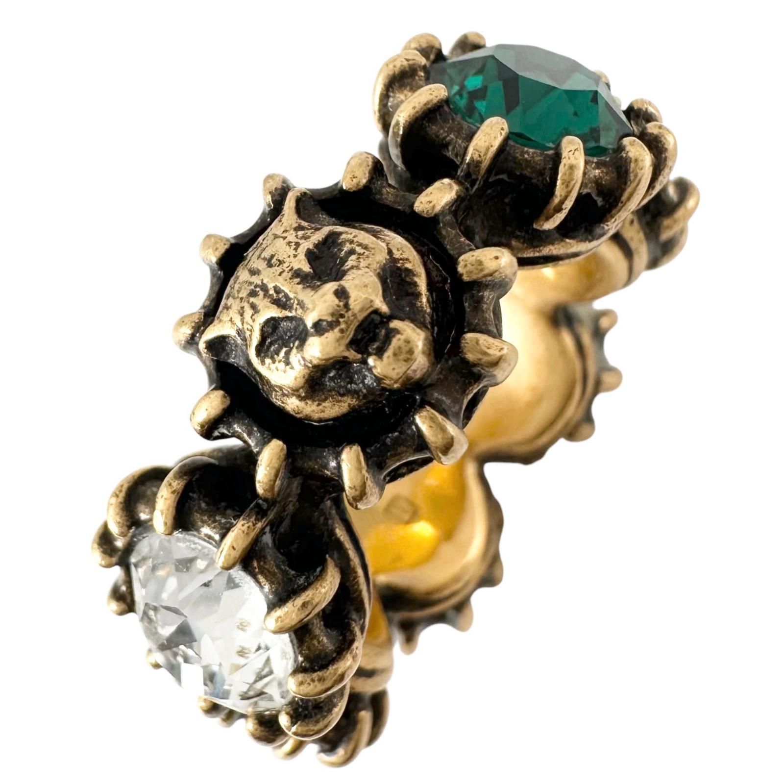 レディース GUCCI グッチ キャットヘッド リング・指輪 ラインストーン