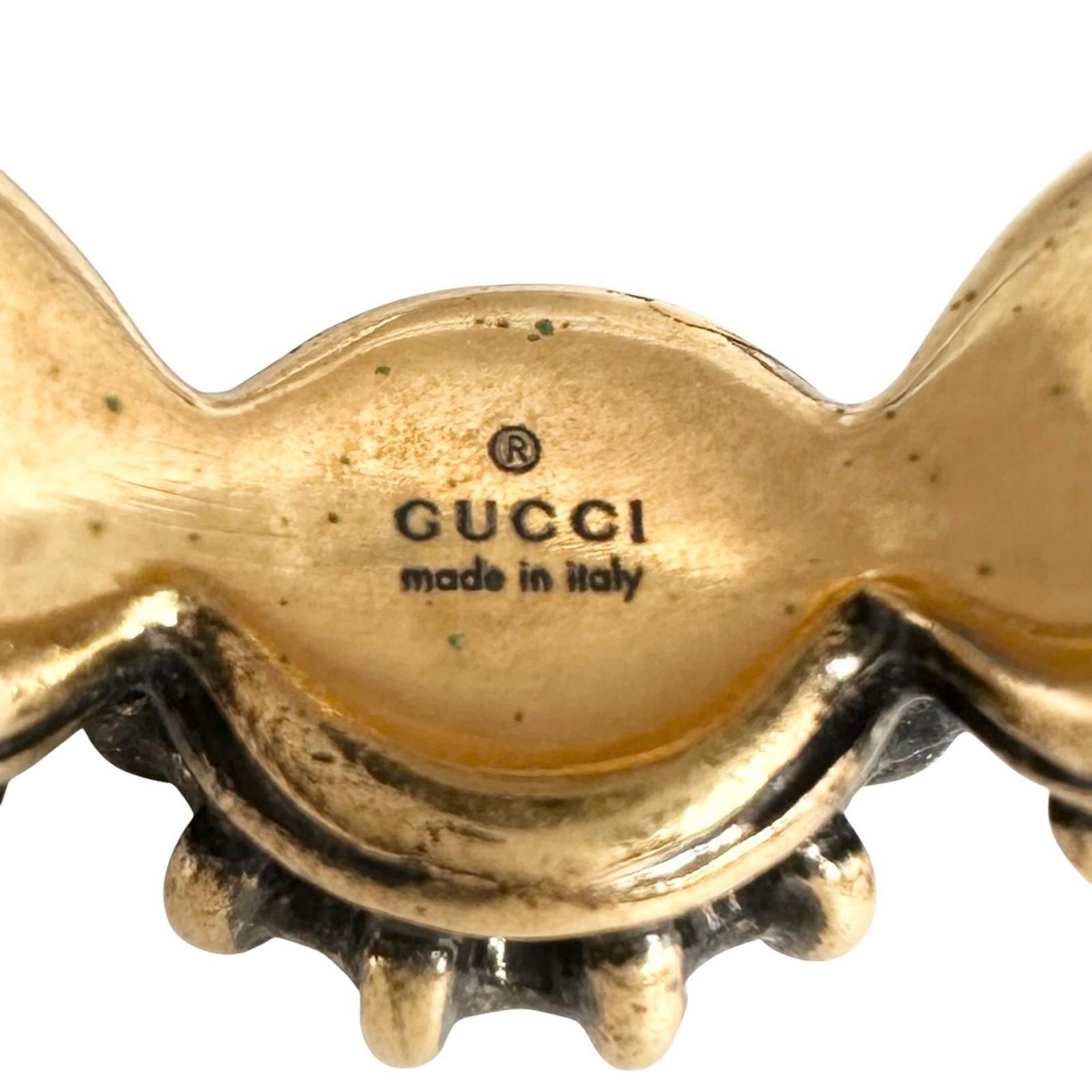 レディース GUCCI グッチ キャットヘッド リング・指輪 ラインストーン