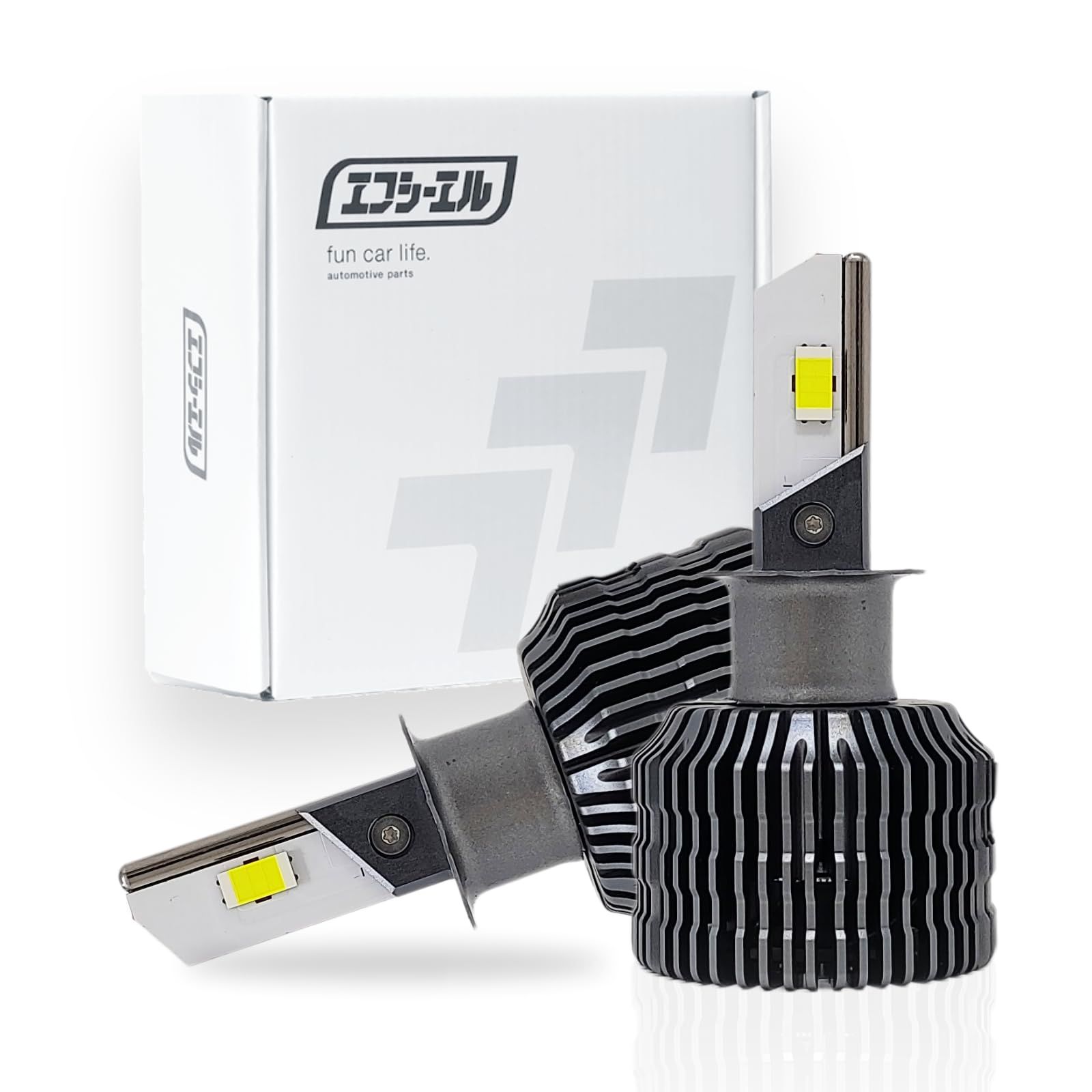 fcl.(エフシーエル) h3 h3c led ヘッドライト フォグランプ ホワイト 白 車検対応 12V 輸入車 対応 左右分2個入り レジェンダリーシリーズ