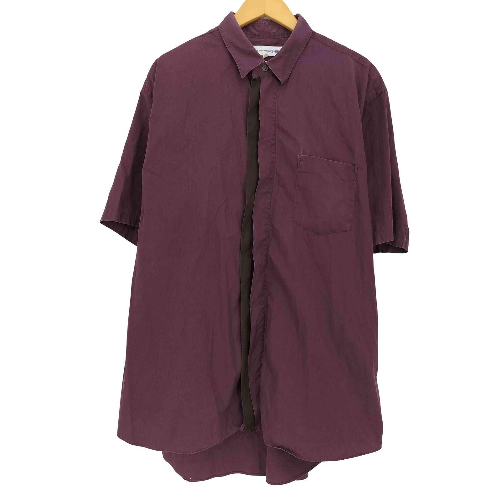 コムデギャルソンシャツ COMME des GARCONS SHIRT 比翼ボタン テールカット 半袖シャツ メンズ JPN：L