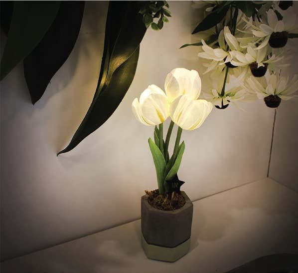 キューティーチューリップポット LED 造花 観葉植物 フェイクグリーン【ZIPで紹介】 ライト ホワイトデー お返し 母の日 お誕生日 結婚祝い フラワー ギフト プレゼント ホワイト 国内正規品 国内発送 c059a56c