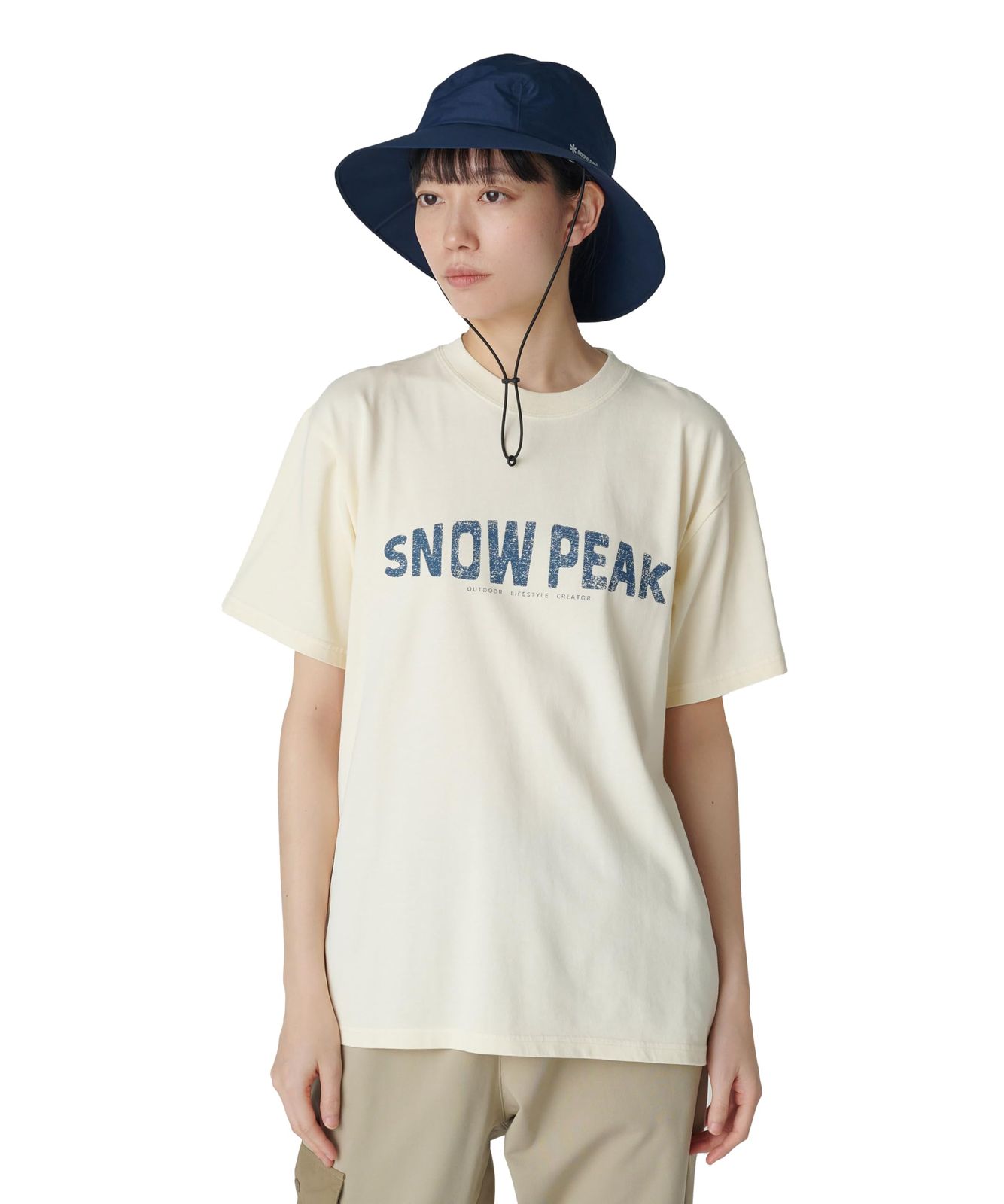 新品 スノーピーク(snow peak)Tシャツ Recycled Cotton Dyed T-Shirt SP size S IVORY TS-25SU201フェス キャンプ アウトドア