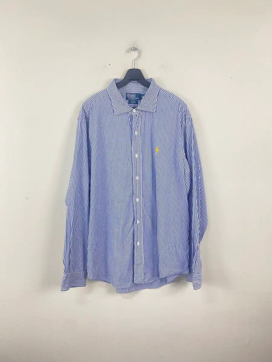 ポロラルフローレン ストライプ イェローポニーシャツ XXL <27>