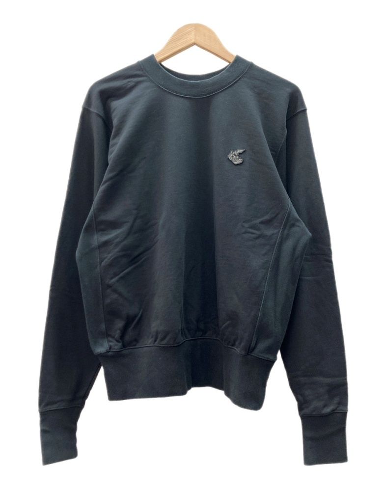 ヴィヴィアンウエストウッド Vivienne Westwood ANGLOMANIA Logo Sweatshirt ロゴ スウェットシャツ クルーネック トレーナー 長袖 黒 スウェット ロゴ ブラック XSサイズ 104MT-3175