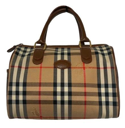 【美品】Burberrys LONDON バーバリーズ ロンドン ミニボストンバッグ ノバチェック シャドーホース レザー ハンドバッグ■管理番号L29988YER-260520-1.5K(990)