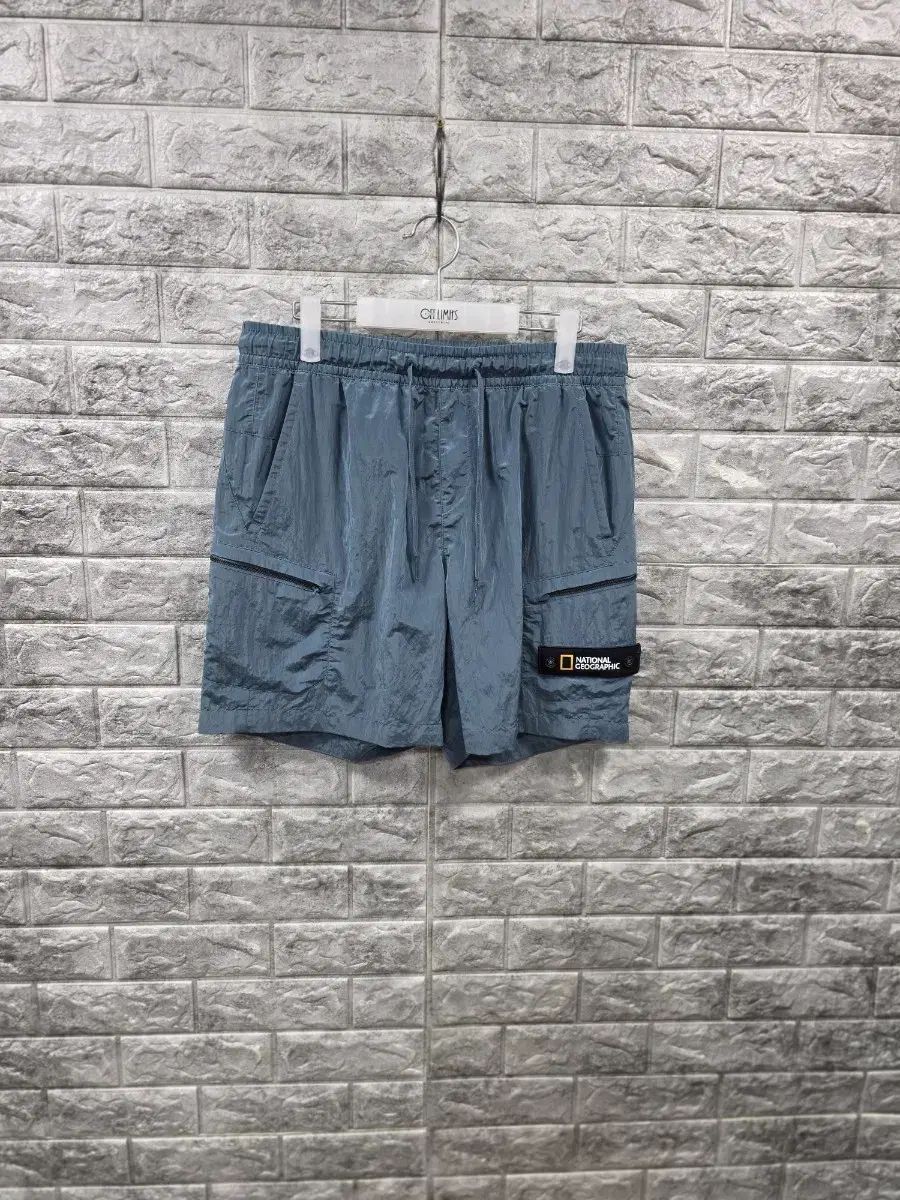 ナショナルジオグラフィック 機能性 ストレッチ ハーフパンツ ブルー メンズ ウエスト 33-35インチ