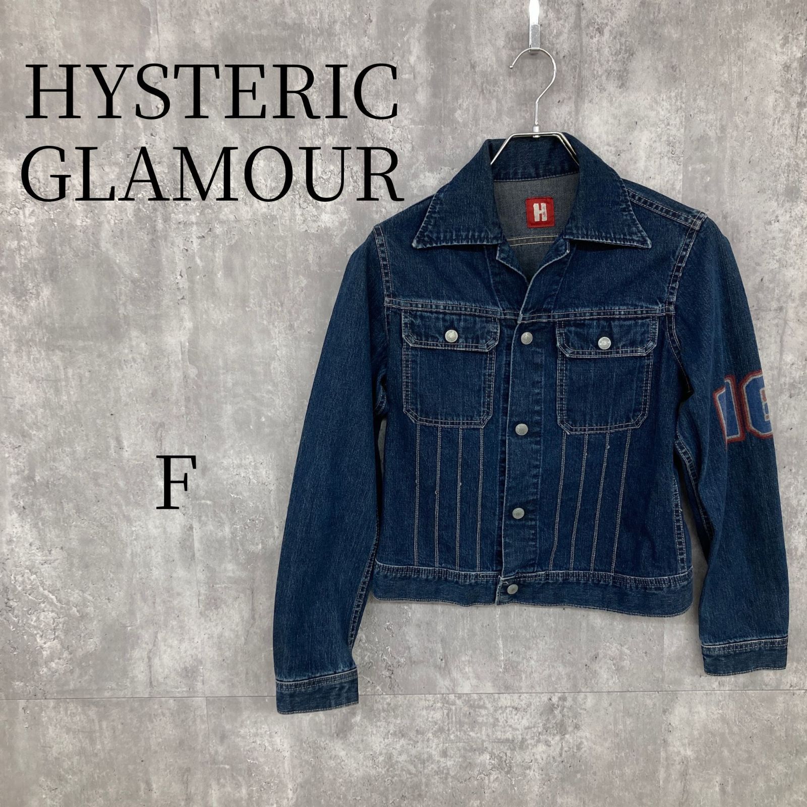 HYSTERIC GLAMOUR ヒステリックグラマー デニムジャケット Gジャン FREE ネイビー 紺 バックプリント I'M PROUD TO BE HYSTERIC オゾンコミュニティ 日本製 Y2K 90s ヴィンテージ 古着 メンズ M相当