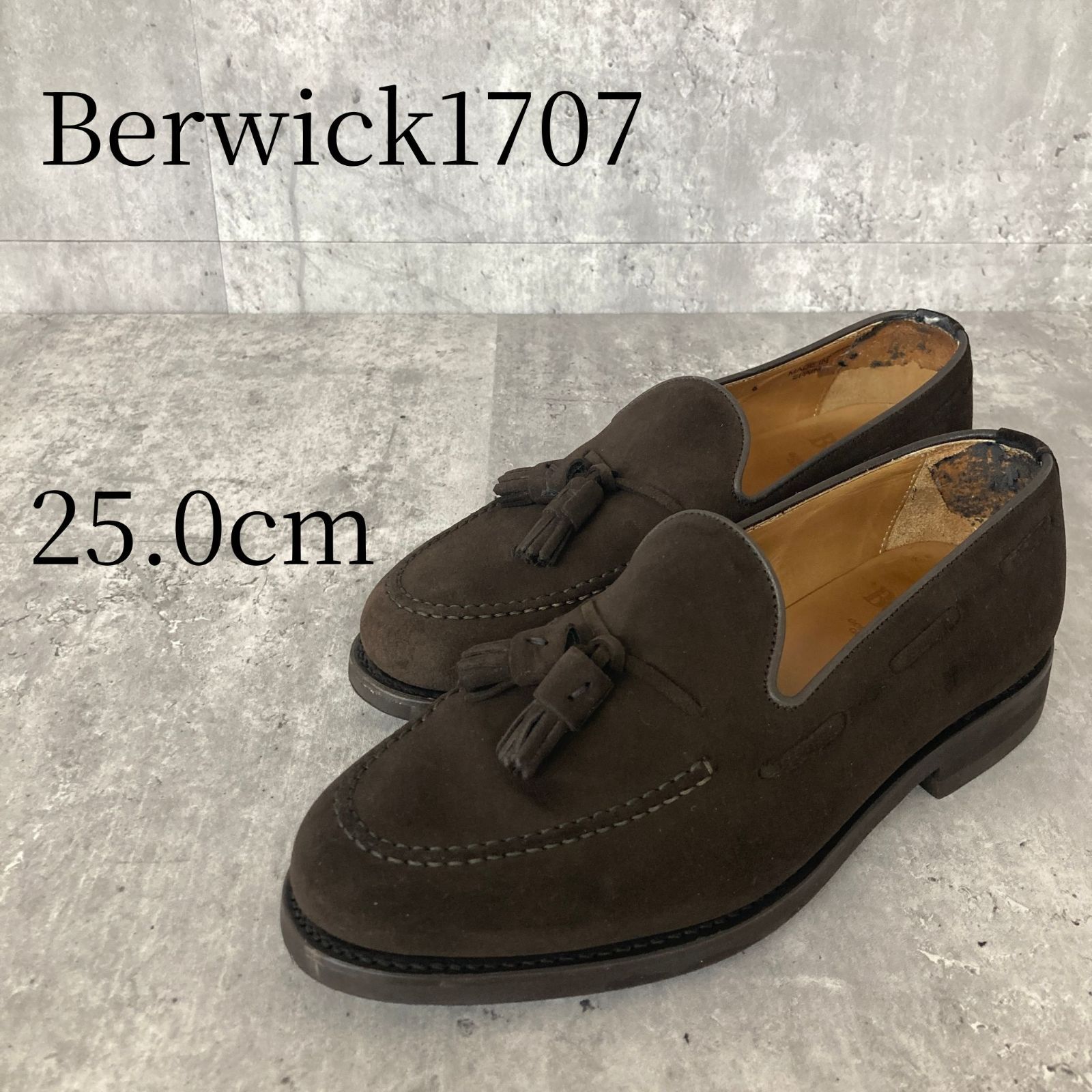 バーウィック Berwick タッセルローファー 25.0cm UK6 ダークブラウン 茶 ビブラムソール Vibram 革靴 ビジネスシューズ ドレスシューズ スペイン製 高級 紳士靴