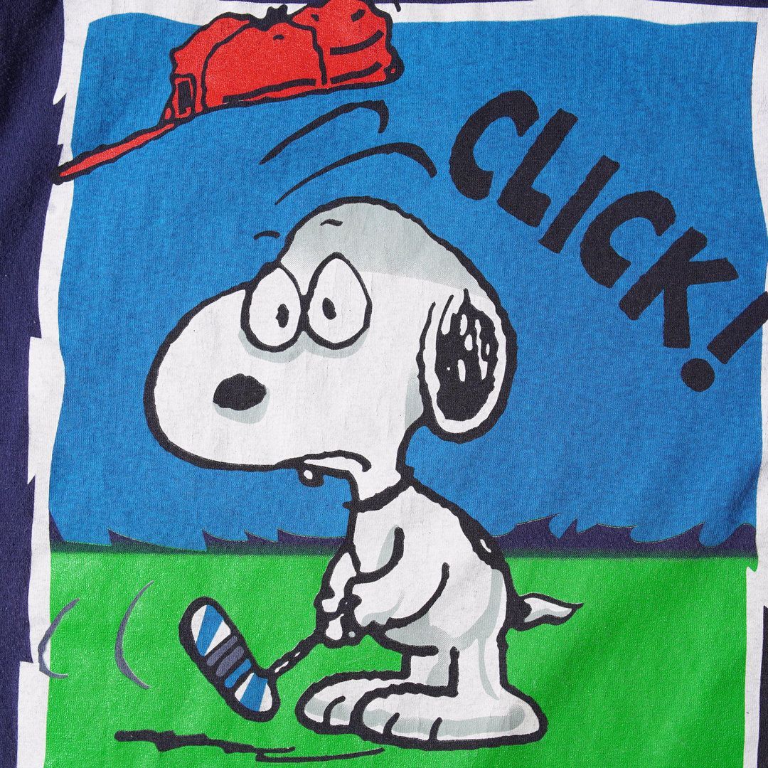 90s USA製 スヌーピー Snoopy ウッドストック Tシャツ M ネイビー