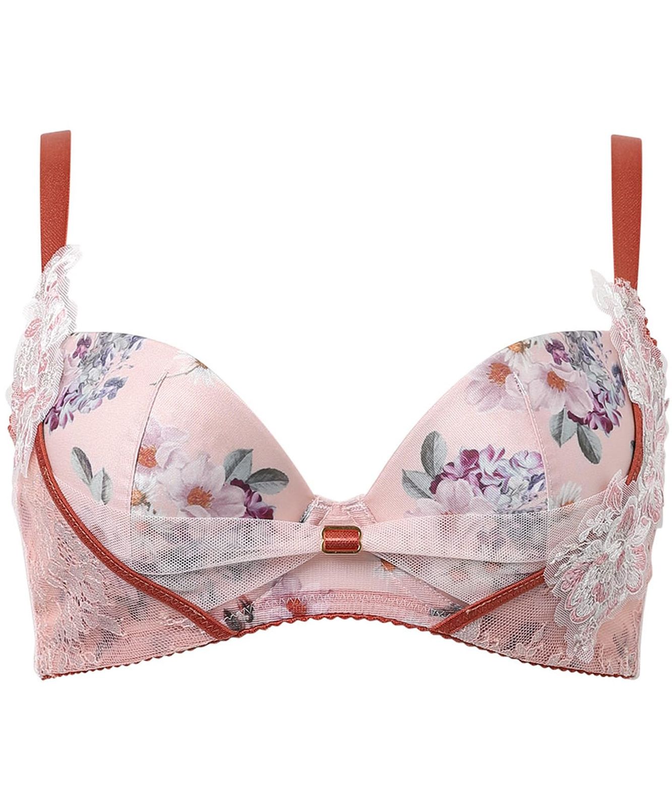 新品 Wacoal(ワコール)ブラジャー【リボンブラ 脇すっきり】 脇高設計 着やせシルエット 動いても谷間キープ Gカップまで対応 大きいサイズ BXB473 OR F65
