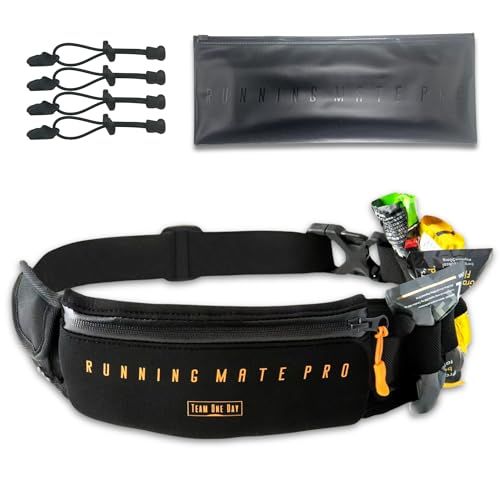 TeamOneDay ランニングポーチ RunningMatePRO2 ゼッケンベルト マラソンポーチ 揺れない 防水 ジェルスロット×4 トライアスロン ギフトに最適 【ビブスクリップ4個付属】t 5c2636d2