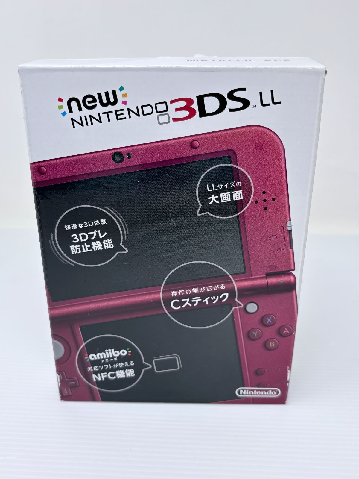 【美品】New ニンテンドー 3DS LL メタリックレッド 上IPS