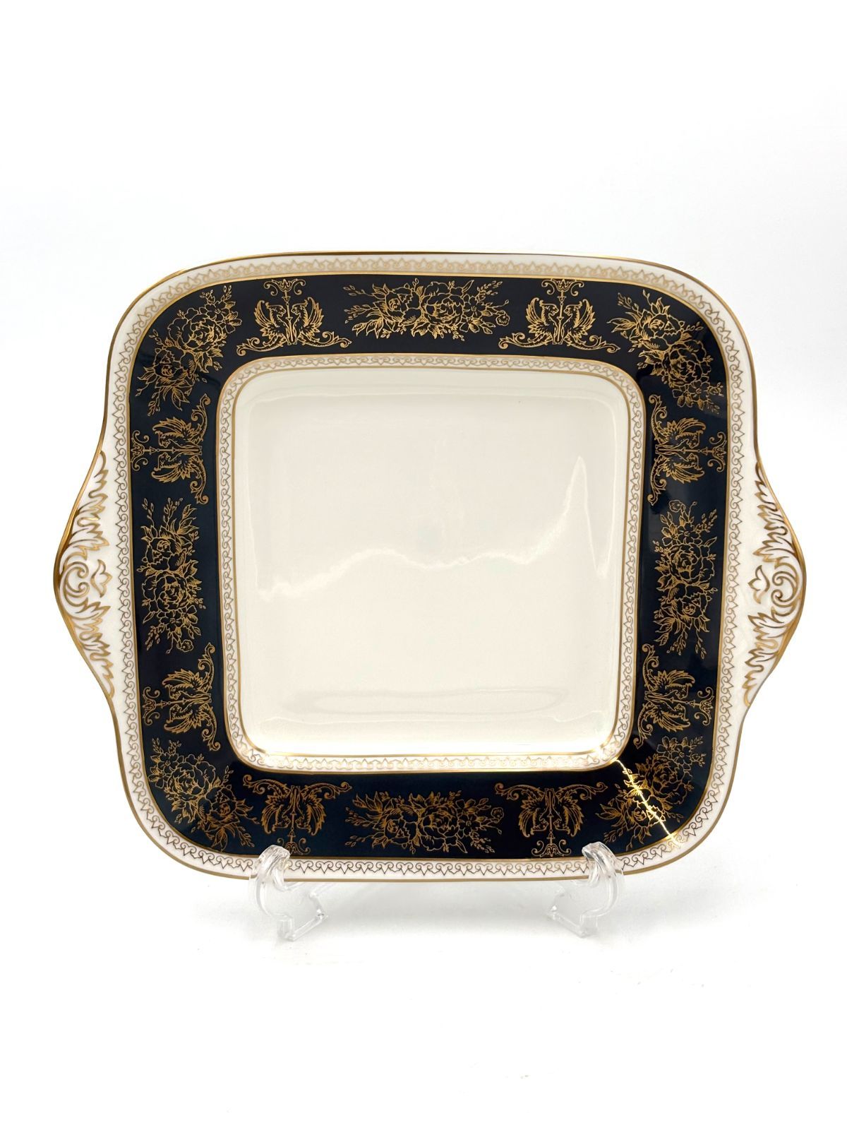 ウェッジウッド コロンビアブルー＆ゴールド スクエア B&B プレート ウェッジウッド WEDGWOOD コロンビア ブルー ゴールド スクエア