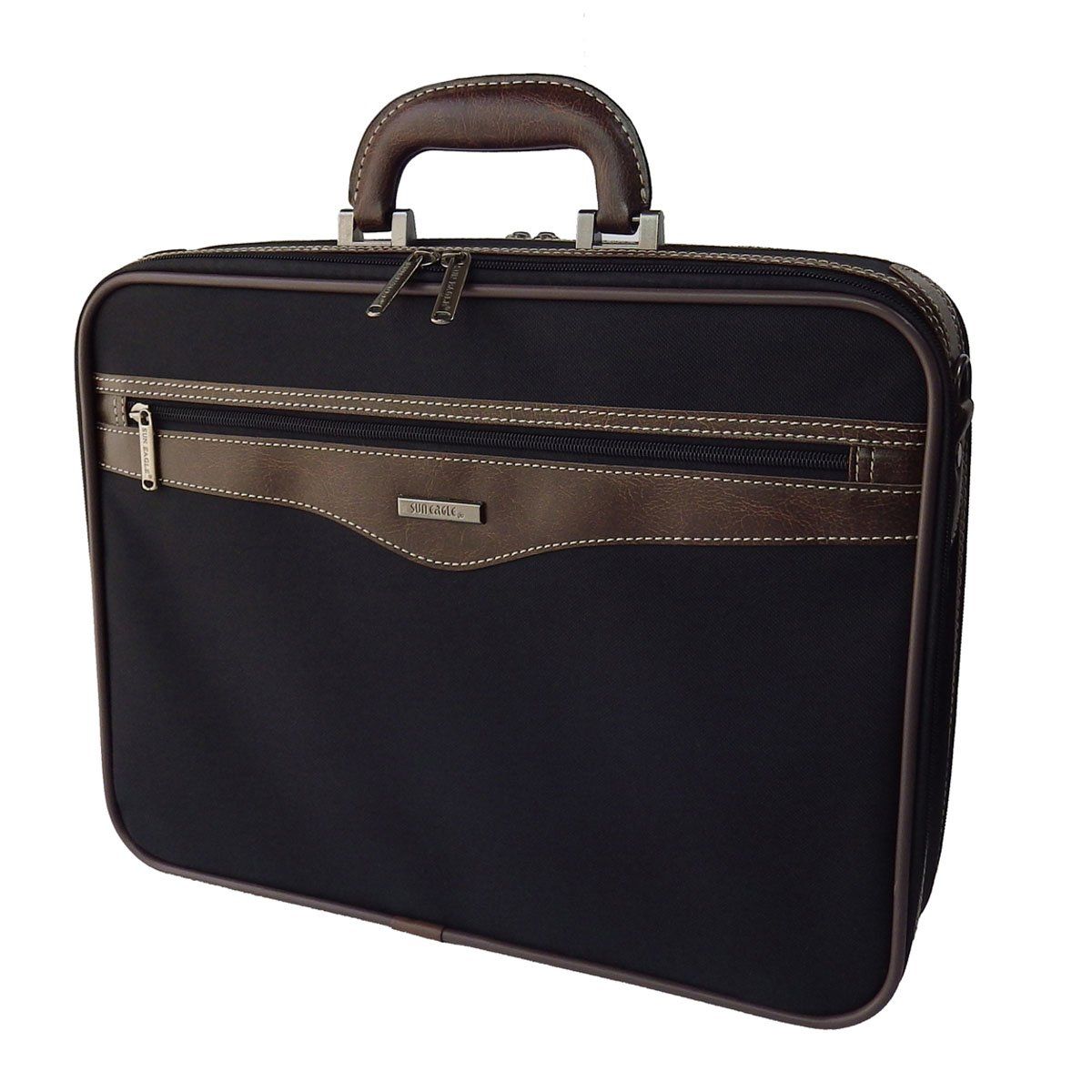 新品 [SAXON] A4ファイル対応 ソフト アタッシュケース ２ルーム 軽量・撥水 39cm