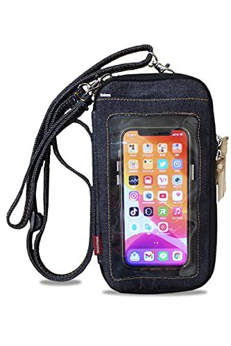 NeedNetwork スマホポーチ 入れたまま操作 日本が誇るデニム ショルダーバッグ ウエストポーチ ボディバッグ ポシェット パスポートケース RFID スキミング防止 ベルトポーチ 財布 ストラップ ウエストバッグ スマホケース サコ e33be672