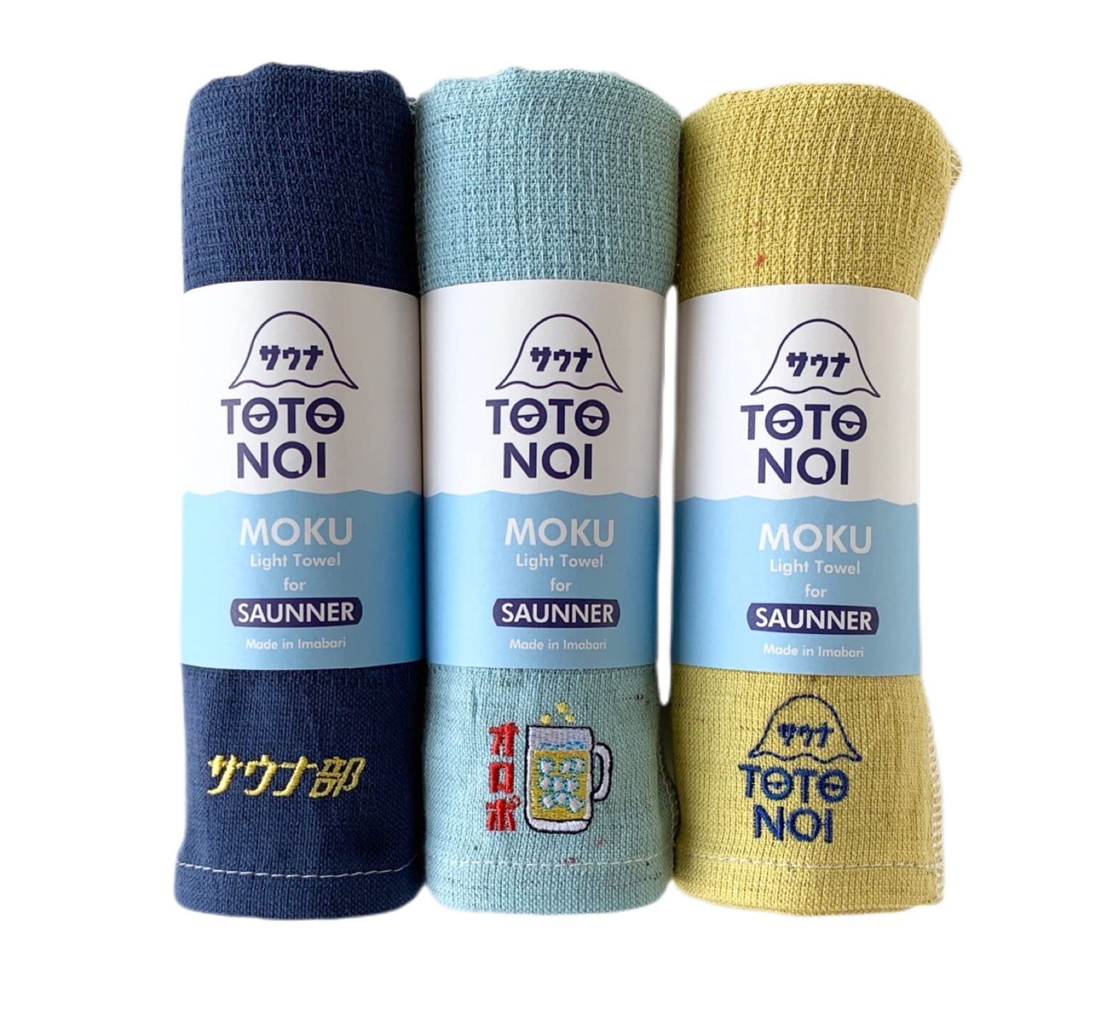 【コンテックス 】サウナMOKU<59295-90> フェイスタオル Mサイズ 3本セット サウナ部(ネイビー)オロポ(アクア)TOTONOIくん(レモン)ma 8c5ca058