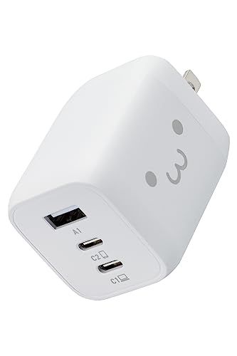 エレコム 充電器 65W USB PD対応 3ポート Type-C USB-A 【 iPhone 16 15 14 iPad Macbook Air ノートPC】 しろちゃん EC-AC4465WF(沖縄・離島の方発送不可）) 226d420e