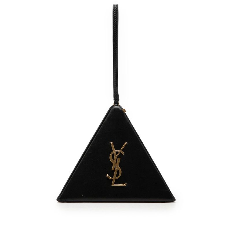 サンローラン カサンドラ YSLロゴ ピラミッド ハンドバッグ ポーチ ブラック レザー レディース SAINT LAURENT【1-0266090】 47,880円