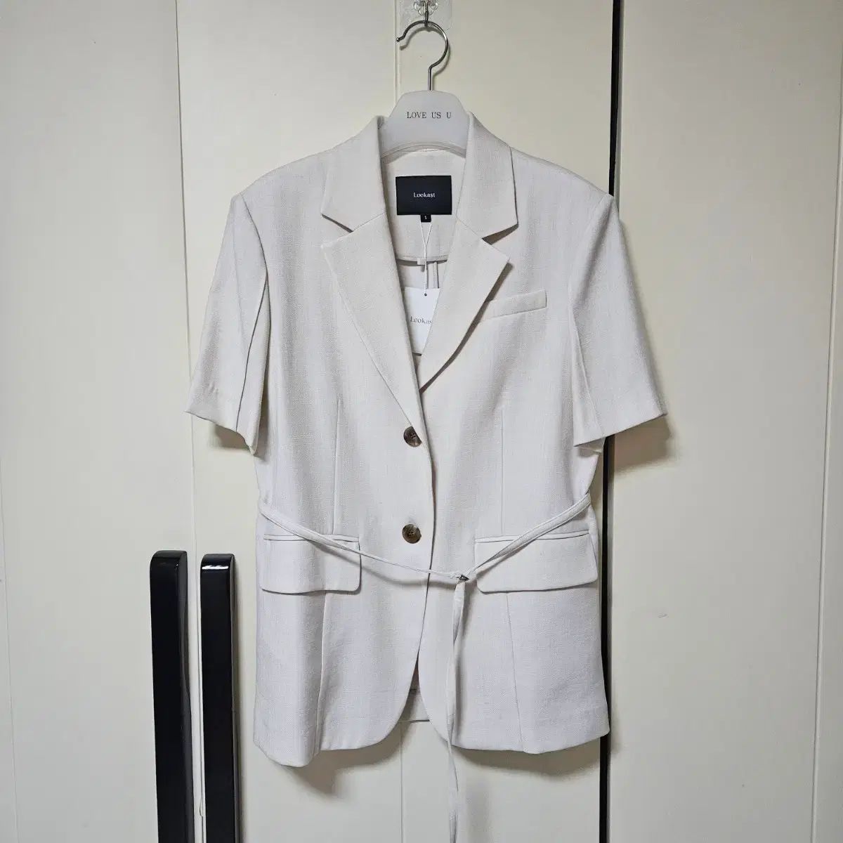 新品 LOOKAST リネン ベルト ストラップ 半袖 ジャケット (定価168)