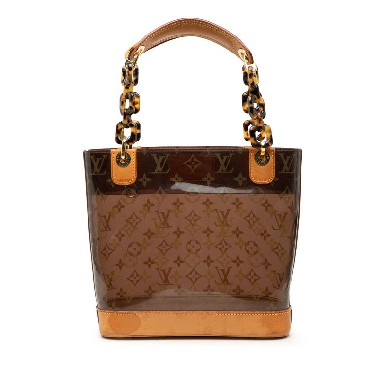 ルイ ヴィトン モノグラム カバ アンブルPM ハンドバッグ M92502 ブラウン ベージュ ビニール レザー レディース LOUIS VUITTON【1-0268982】