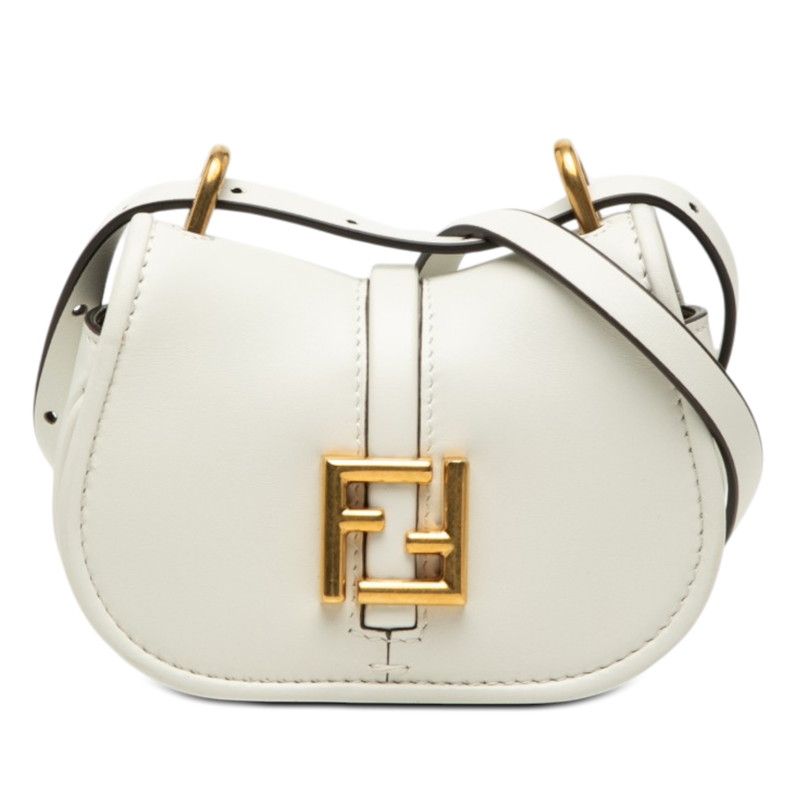 フェンディ カモン ナノ ショルダーバッグ 7AS219 ホワイト レザー レディース FENDI【1-0271327】