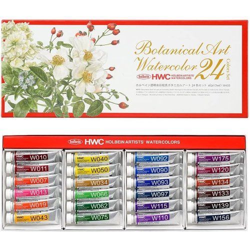 ホルベイン 透明水彩絵具 W455 5ml ボタニカルアート 24色セット 3455